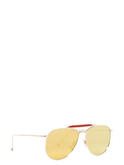 Shop Thom Browne Sunglasses In Gold