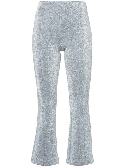 Shop Rosetta Getty Metallic Effect Cropped Trousers