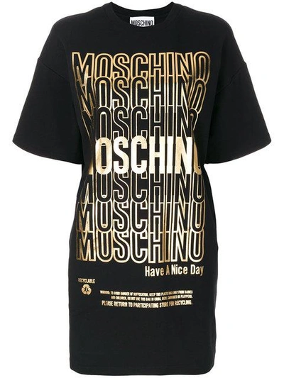 Shop Moschino Foil Print T-shirt Dress