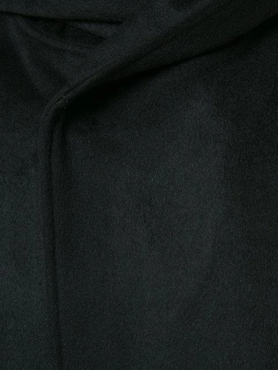Shop Yohji Yamamoto Hooded Coat - Black