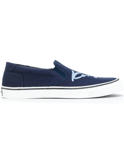 Shop Kenzo Slip On Sneakers - Blue