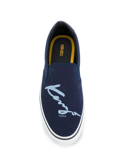 Shop Kenzo Slip On Sneakers - Blue