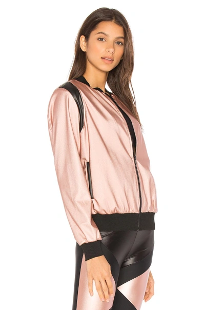 Shop Lanston Sport Johnson Bomber In Rose Gold