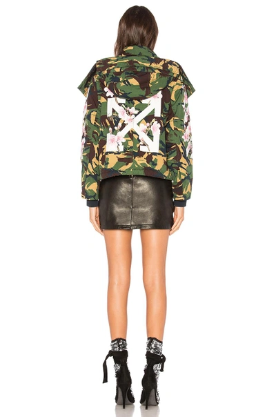 Shop Off-white Diag Camou Cool Jacket In Green