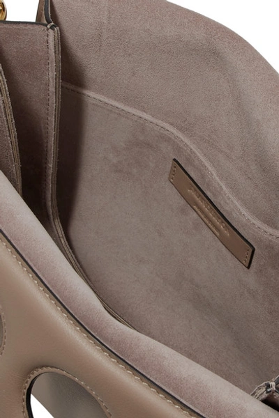Shop Jw Anderson Pierce Medium Leather Shoulder Bag In Mushroom