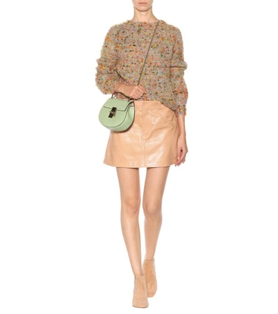 Shop Chloé Polished Leather Miniskirt In Llush Eude