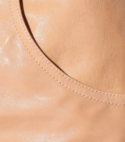 Shop Chloé Polished Leather Miniskirt In Llush Eude