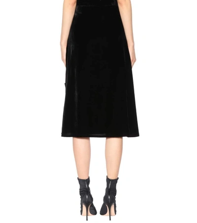 Altuzarra Valente Bow-embellished Velvet Skirt In Black | ModeSens