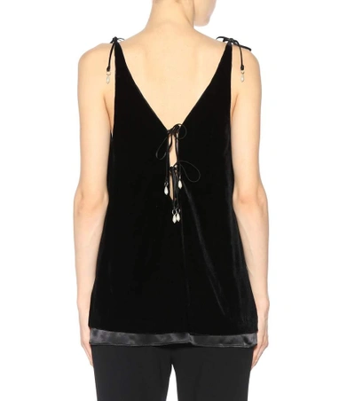 Shop Altuzarra Satin-trimmed Velvet Top In Black