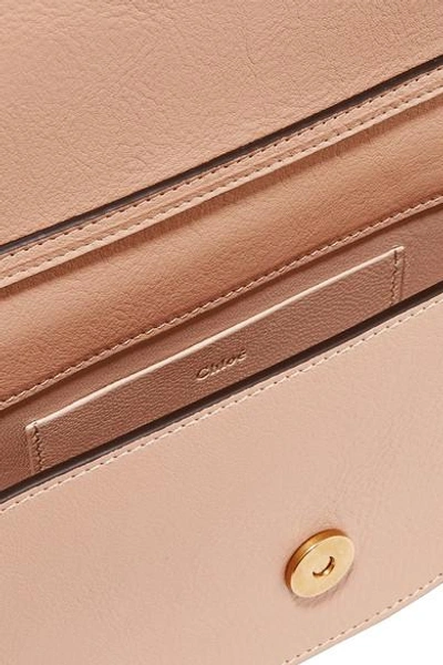 Shop Chloé Nile Mini Leather Shoulder Bag In Beige