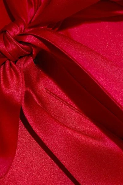 Shop Dolce & Gabbana Pussy-bow Silk-blend Satin Blouse