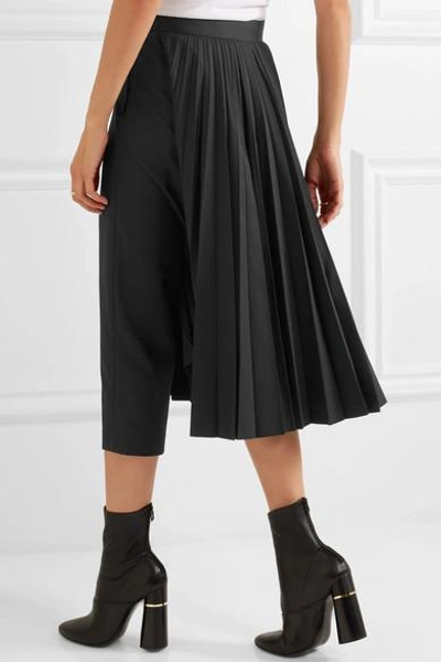 Shop Junya Watanabe Pleated Wool-blend Crepe Pants