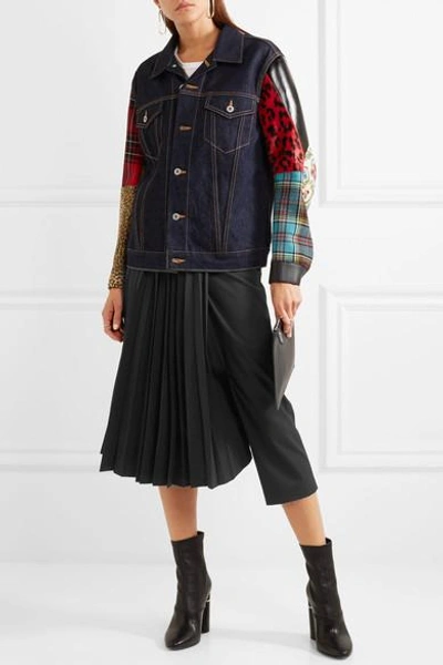 Shop Junya Watanabe Pleated Wool-blend Crepe Pants