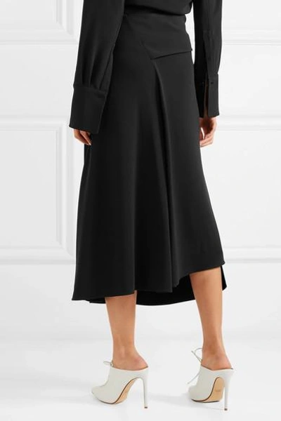 Shop Victoria Beckham Button-detailed Crepe Midi Skirt