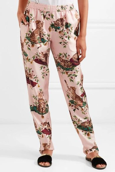 Shop Dolce & Gabbana Printed Silk-twill Pants