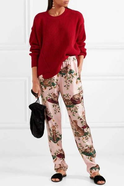 Shop Dolce & Gabbana Printed Silk-twill Pants