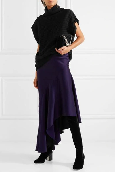 Shop René Caovilla Crystal-embellished Velvet Over-the-knee Boots In Black
