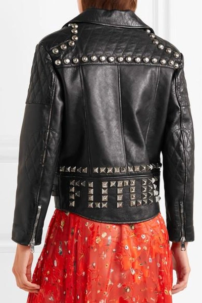 Gucci Studded Leather Biker Jacket In Nero | ModeSens