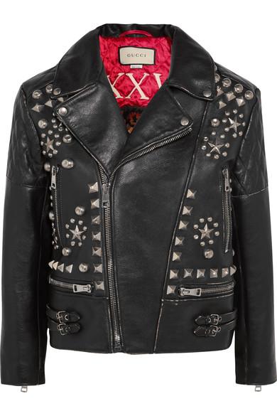 gucci leather biker jacket