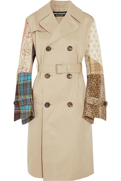 Shop Junya Watanabe Patchwork Cotton-gabardine, Tweed And Jacquard Trench Coat