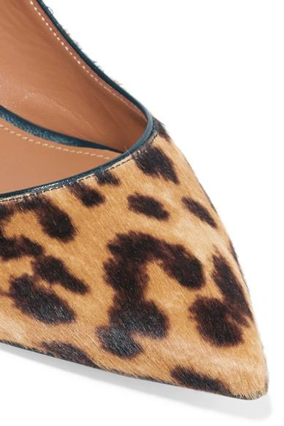 Shop Aquazzura Forever Marilyn Tasseled Leopard-print Calf Hair Pumps