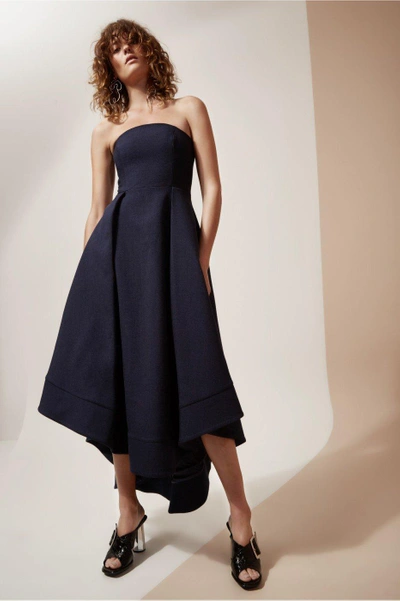 Shop C/meo Collective We Woke Up Full Length Dress In Navy