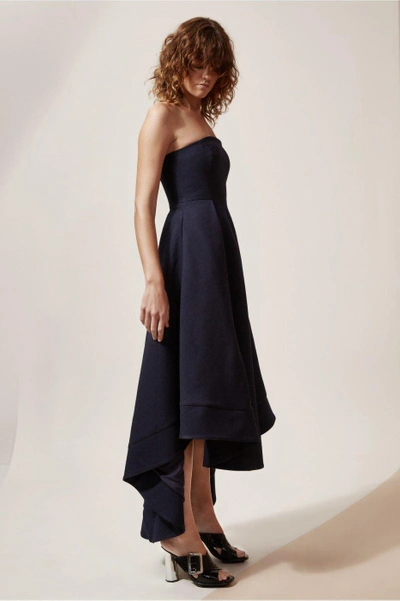 Shop C/meo Collective We Woke Up Full Length Dress In Navy