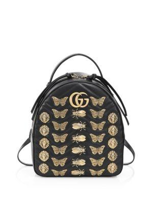 Gucci Gg Marmont Animal Studs Leather 