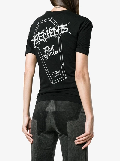 Shop Vetements Printed Asymmetric T Shirt In Black