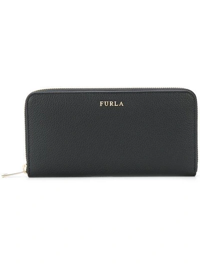 Shop Furla Zip Around Wallet In Black