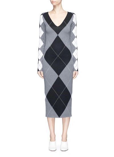 Shop Stella Mccartney Argyle Wool-blend Knit Dress