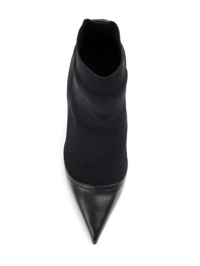 Shop Balmain Aurore Knitted Ankle Boots - Black