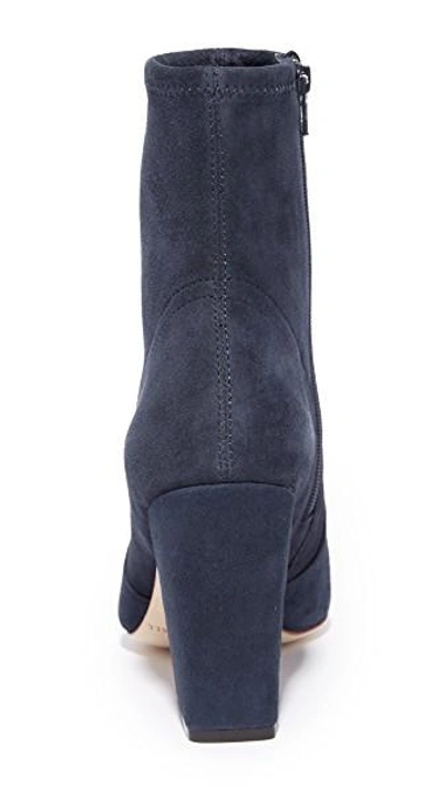 Shop Loeffler Randall Isla Stretch Pointed Toe Booties In Eclipse