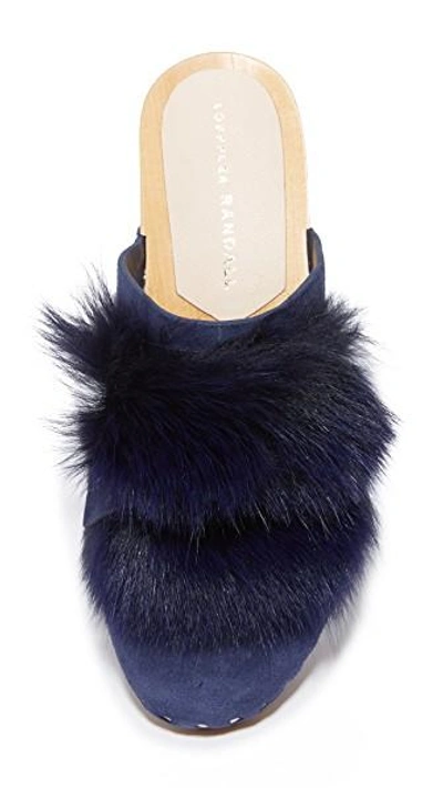 Shop Loeffler Randall Phillips Platform Fur Clog Mules In Eclipse/eclipse