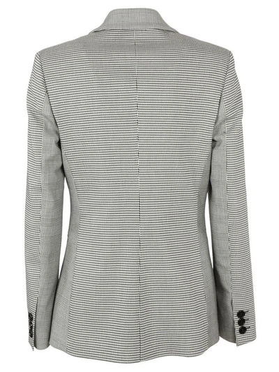 Shop Msgm Houndstooth Blazer In White-black