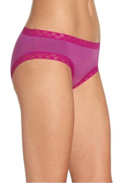 Shop Natori Bliss Cotton Girl Briefs In Boysenberry