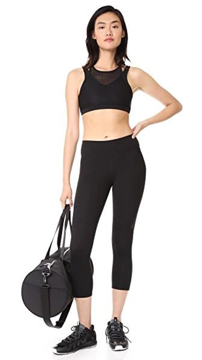 Shop Beyond Yoga Quilt While Ahead Overlay Bra In Jet Black