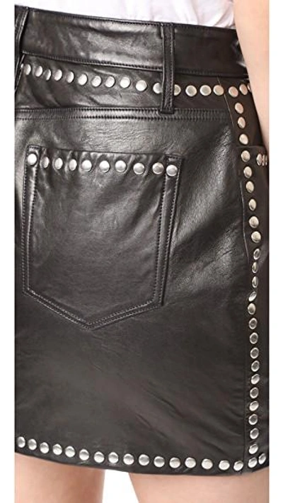 Shop Frame Studded Mini Skirt In Noir