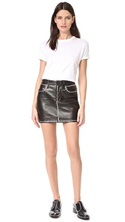 Shop Frame Studded Mini Skirt In Noir