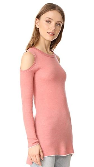 Shop Alice And Olivia Wade Cold Shoulder Tunic In Dusty Rose