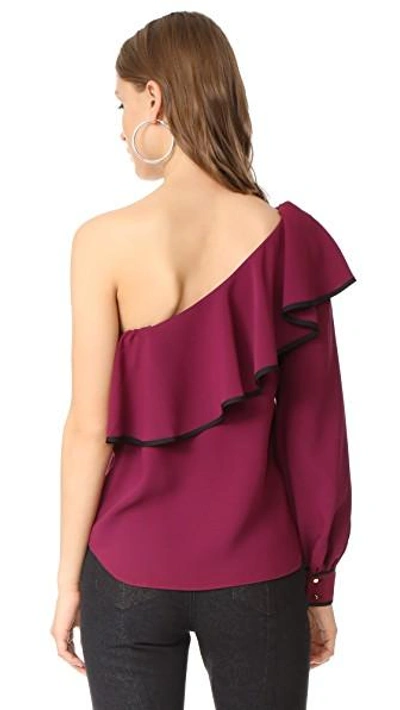 Shop Amanda Uprichard Rianna Top In Syrah