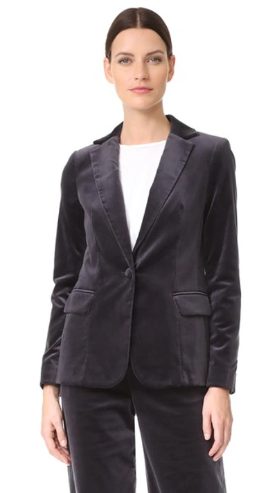 Frame Charcoal Velvet Blazer