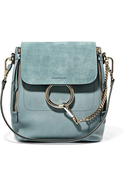 Shop Chloé Faye Small Leather And Suede Backpack