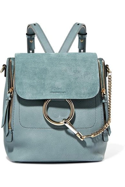 Shop Chloé Faye Small Leather And Suede Backpack