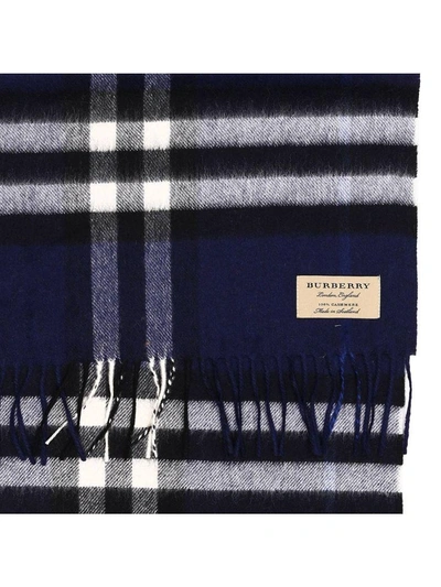 Shop Burberry Scarf Scarf Men  In Blue