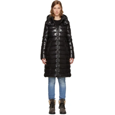 Shop Moncler Black Down Moka Coat