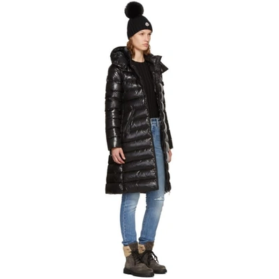 Shop Moncler Black Down Moka Coat