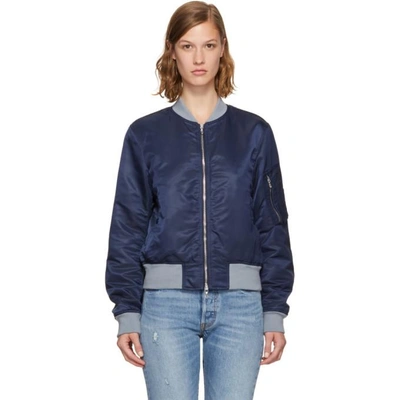 Shop Rag & Bone Navy Manston Bomber Jacket