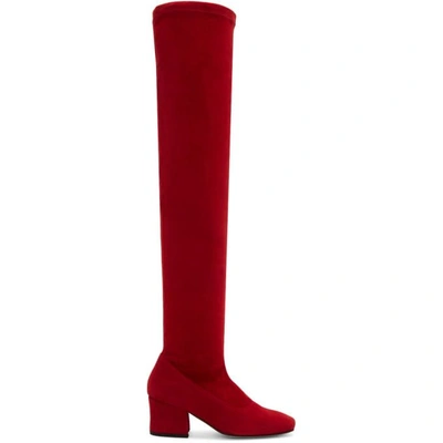 Shop Dorateymur Red Suede Sybil Leek Ii Over-the-knee Boots