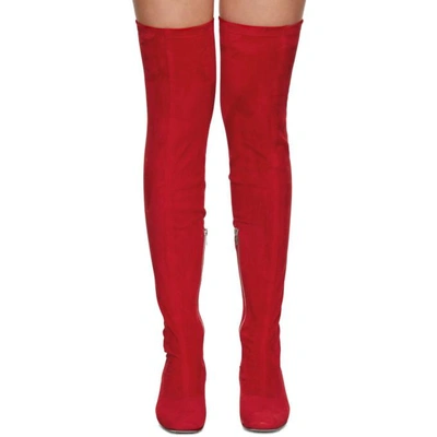 Shop Dorateymur Red Suede Sybil Leek Ii Over-the-knee Boots